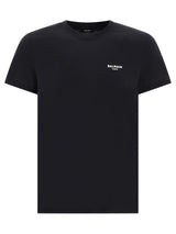 Balmain Logo Flocked Crewneck T-shirt - Men - Piano Luigi