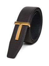 Tom Ford Reversible Brown And Black Leather T Belt - Men - Piano Luigi