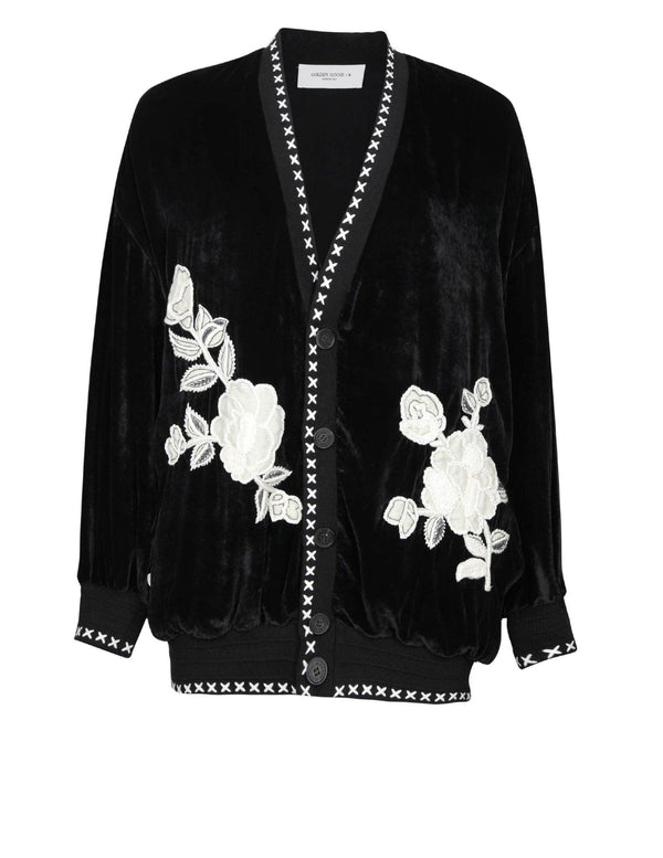 Golden Goose Womens Cardigan With Embroidered Flowers - Women - Piano Luigi