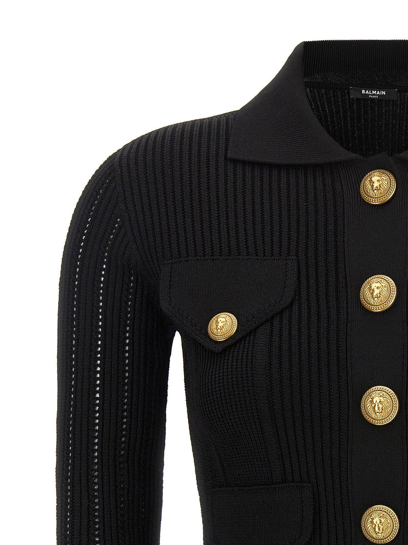 Balmain Logo Buttons Cardigan - Women - Piano Luigi