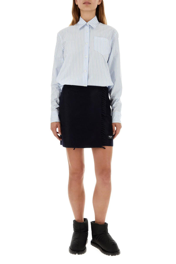 Prada Midnight Blue Cashmere Mini Skirt - Women - Piano Luigi