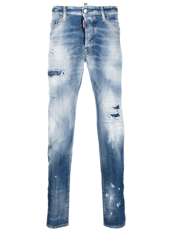 Dsquared2 Logo Patch Skinny Jeans - Men - Piano Luigi