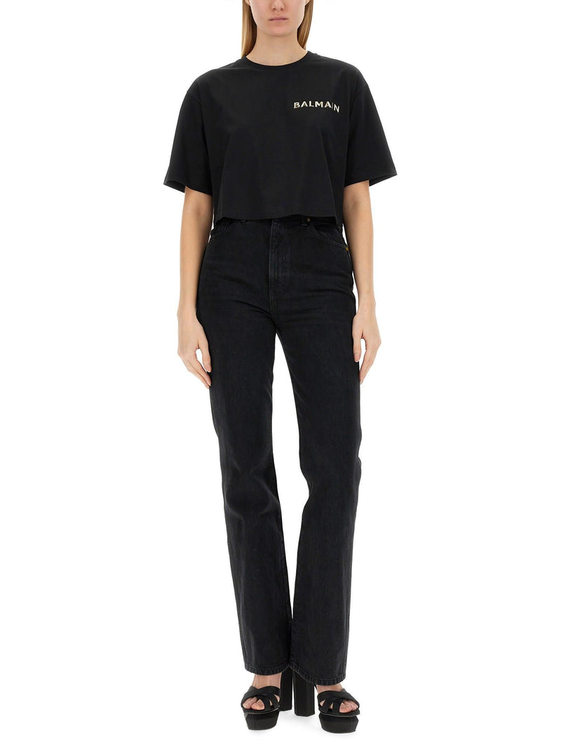 Balmain Logo Print T-shirt - Women - Piano Luigi