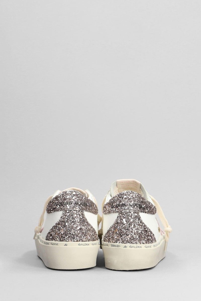 Golden Goose Hi Star Sneakers In White Leather - Women - Piano Luigi