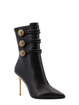 Balmain Alma High Heels Ankle Boots In Black Leather - Women - Piano Luigi