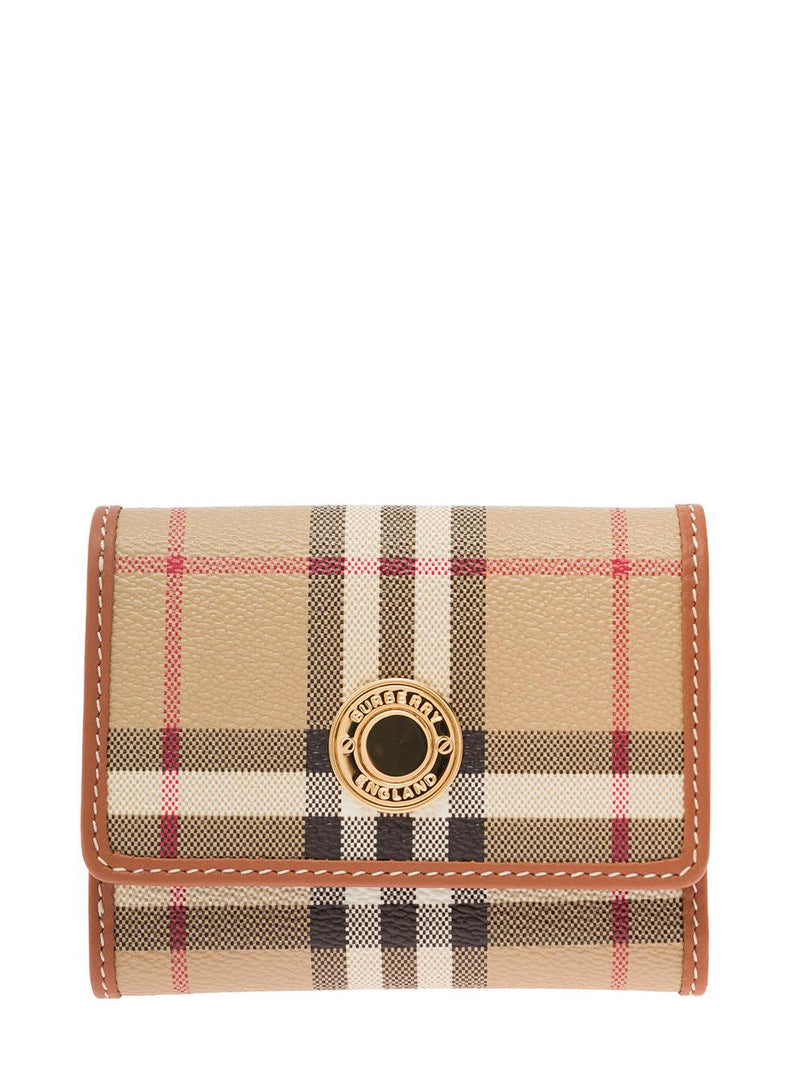 Burberry Leather And Check Wallet - Women - Piano Luigi