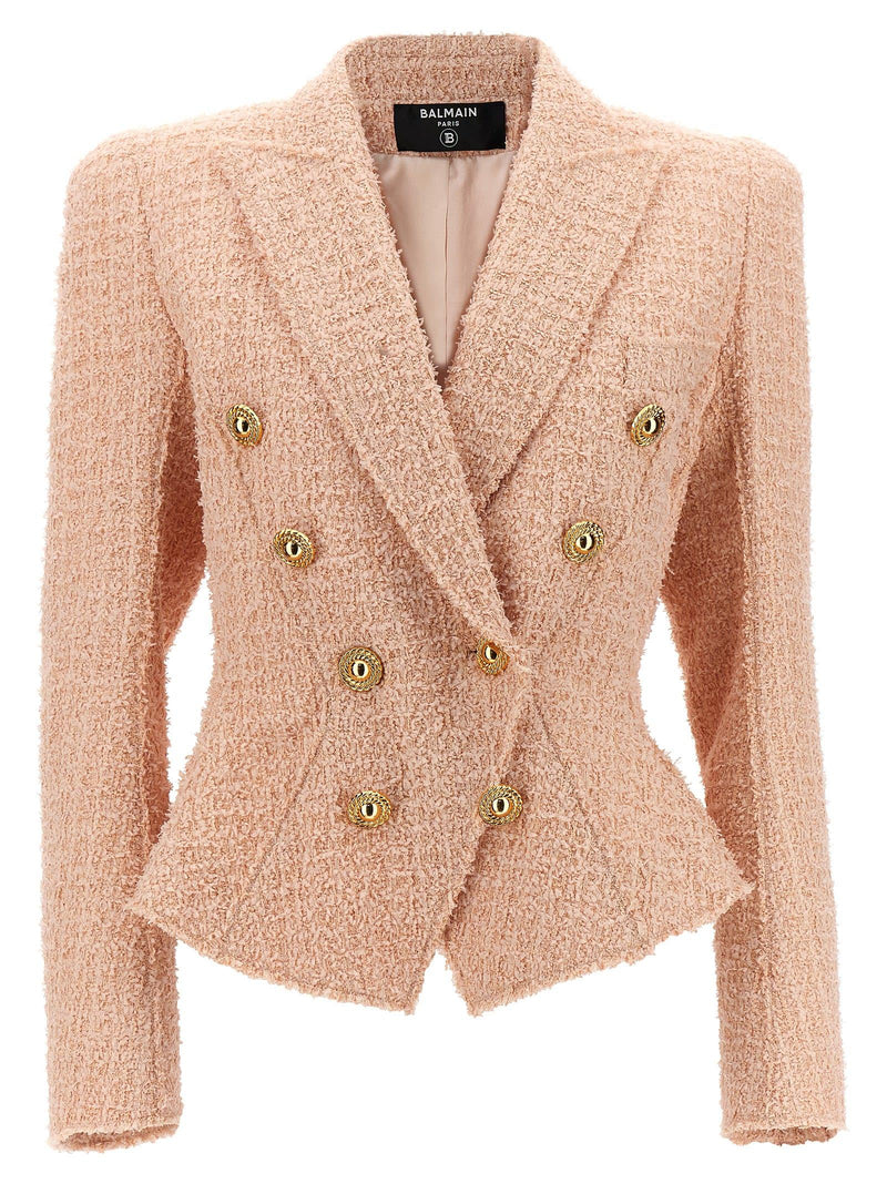 Balmain Tweed Double-breasted Blazer - Women - Piano Luigi