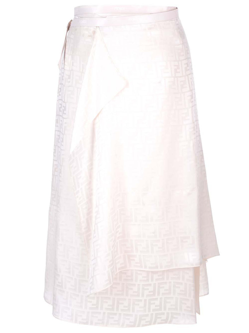 Fendi White ff Silk Skirt - Women - Piano Luigi