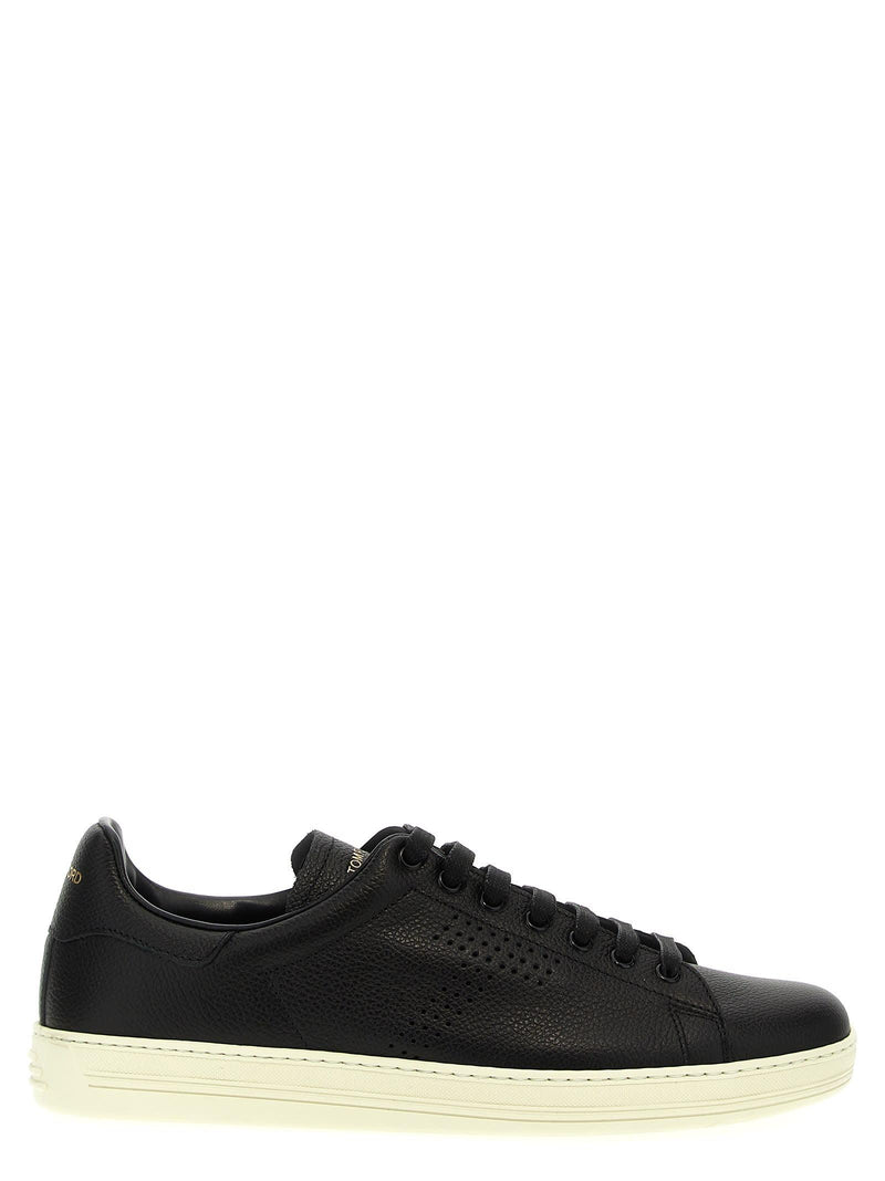 Tom Ford Logo Leather Sneakers - Men - Piano Luigi