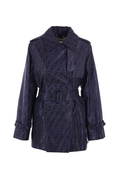 Fendi Ff Jacquard Belted-waist Trench Coat - Women - Piano Luigi