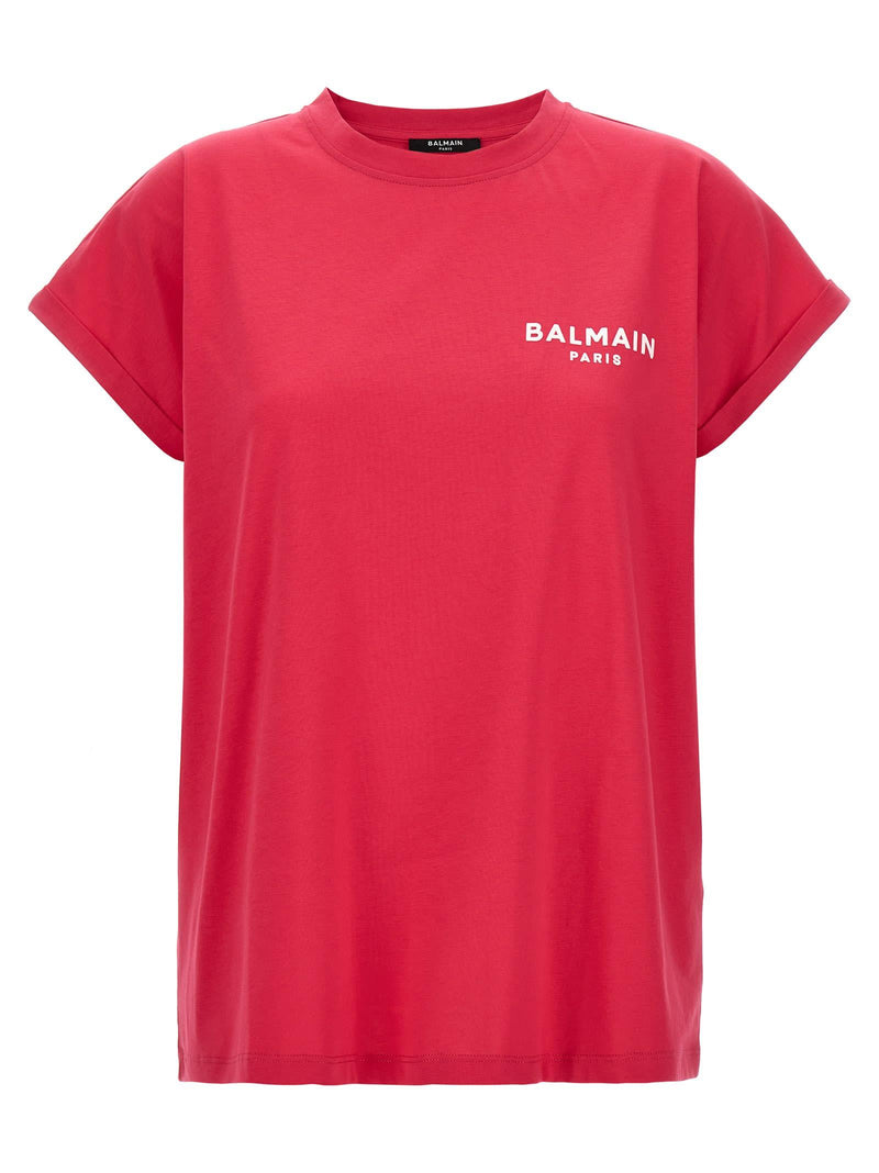 Balmain Flocked Logo T-shirt - Women - Piano Luigi