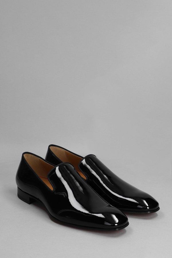 Christian Louboutin Dandeliuon Flat Loafers In Black Patent Leather - Men - Piano Luigi