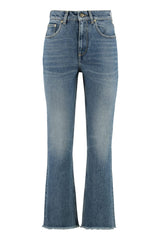 Golden Goose Embroidered Patch Cropped Jeans - Women - Piano Luigi