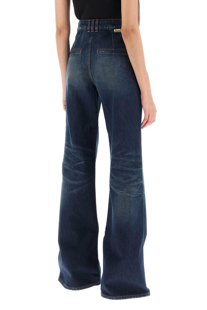 Balmain Blue Cotton Jeans - Women - Piano Luigi