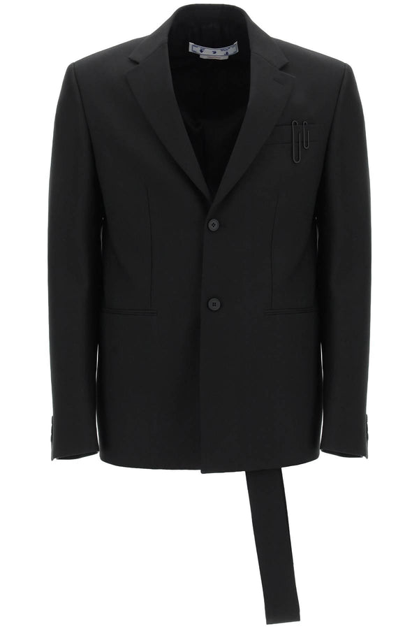 Off-White Blazer With Adjustable Mock Tie - Men - Piano Luigi