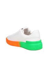 Balmain B Court Sneakers In White Leather With Two-tone Sole - Men - Piano Luigi