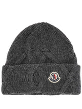 Moncler Logo Patch Knitted Beanie - Men - Piano Luigi