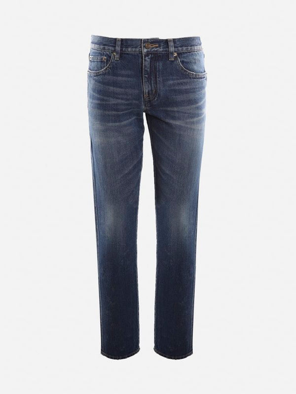 Saint Laurent Cotton Denim Boyfriend Jeans - Women - Piano Luigi