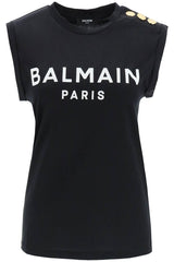 Balmain Black Cotton Tank Top - Women - Piano Luigi