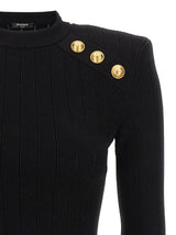 Balmain Logo Button Sweater - Women - Piano Luigi