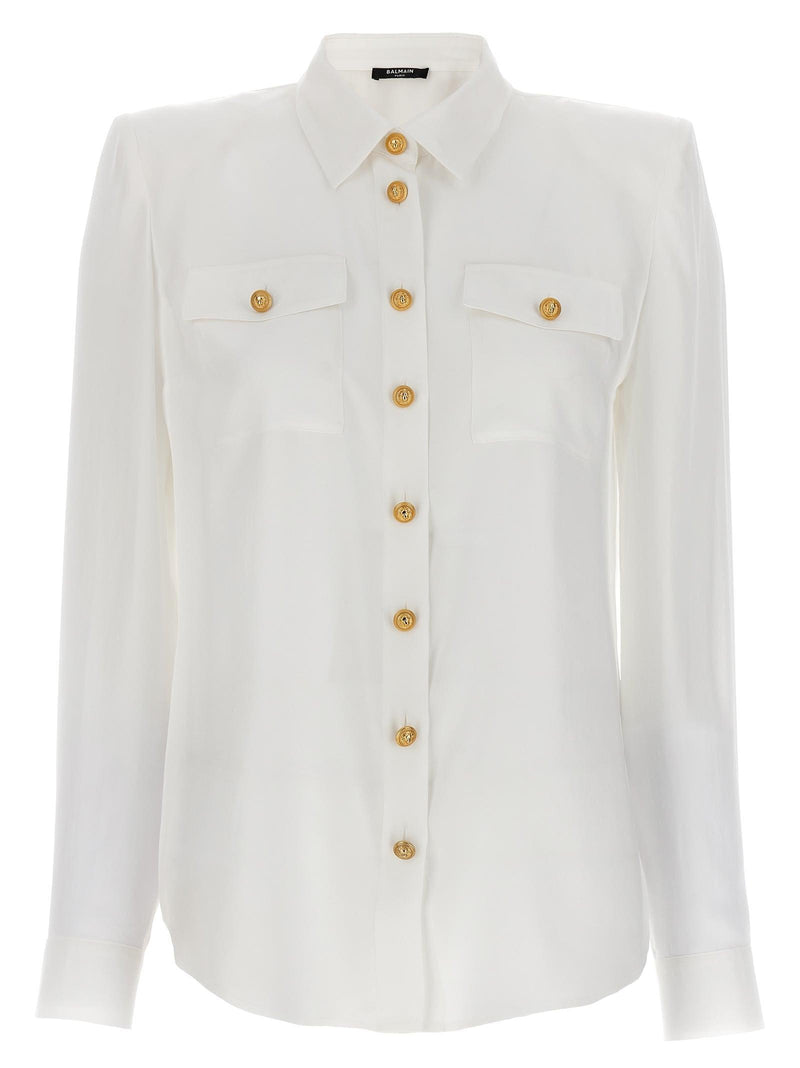 Balmain Logo Button Shirt - Women - Piano Luigi