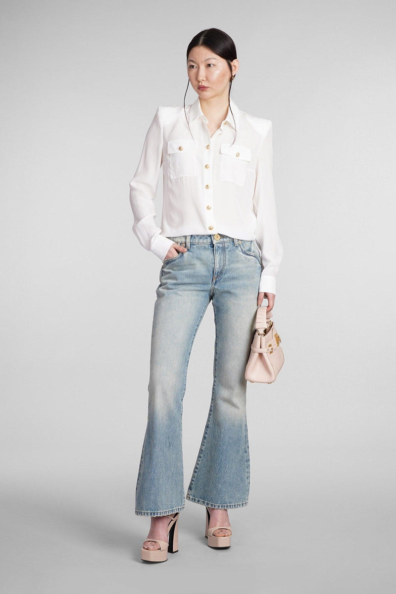 Balmain Jeans In Blue Cotton - Women - Piano Luigi