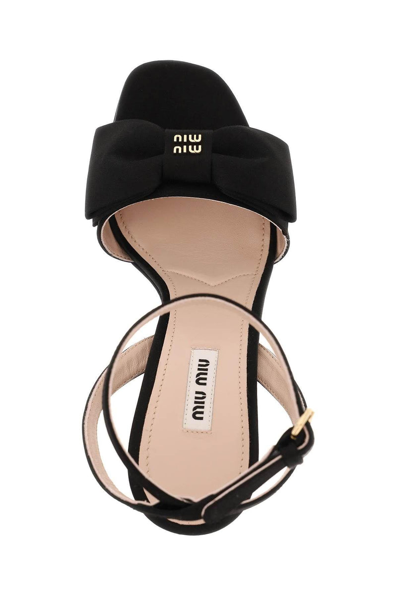 Miu Miu Satin Plateau Sandals - Women - Piano Luigi