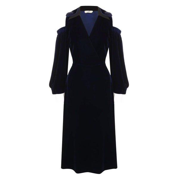 Fendi Velvet Midi Dress - Women - Piano Luigi