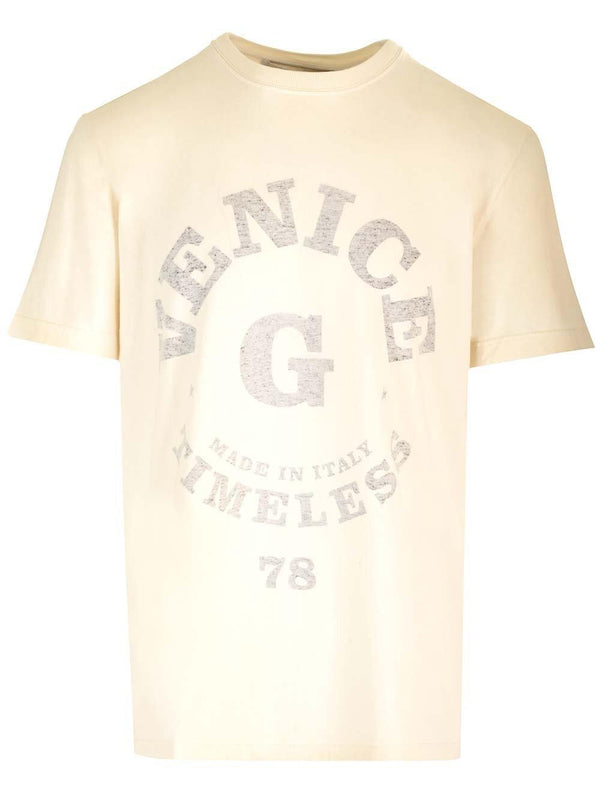 Golden Goose Logo Printed Crewneck T-shirt - Men - Piano Luigi