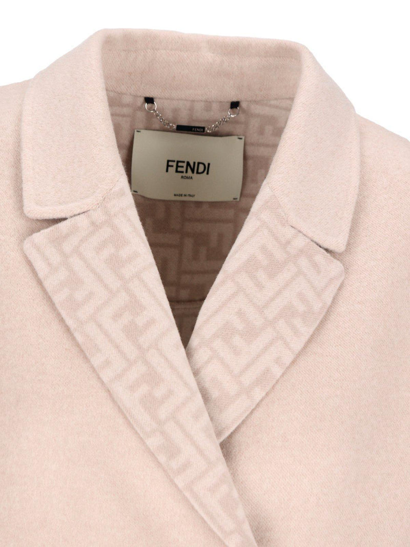 Fendi Ff Jacquard Long Sleeved Coat - Women - Piano Luigi