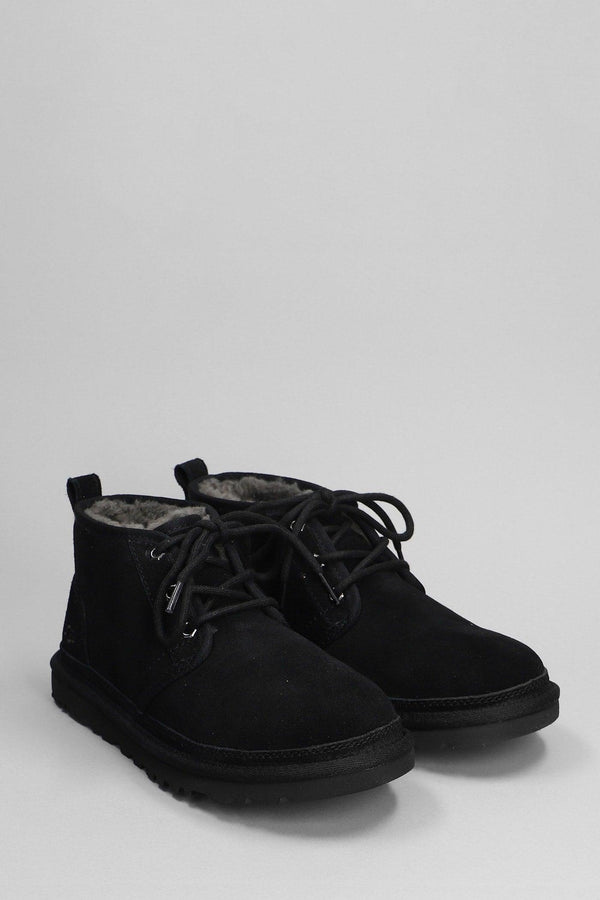 UGG Neumel Lace Up Shoes In Black Suede - Men - Piano Luigi