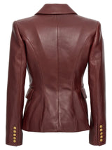 Balmain In Bordeaux Leather - Women - Piano Luigi