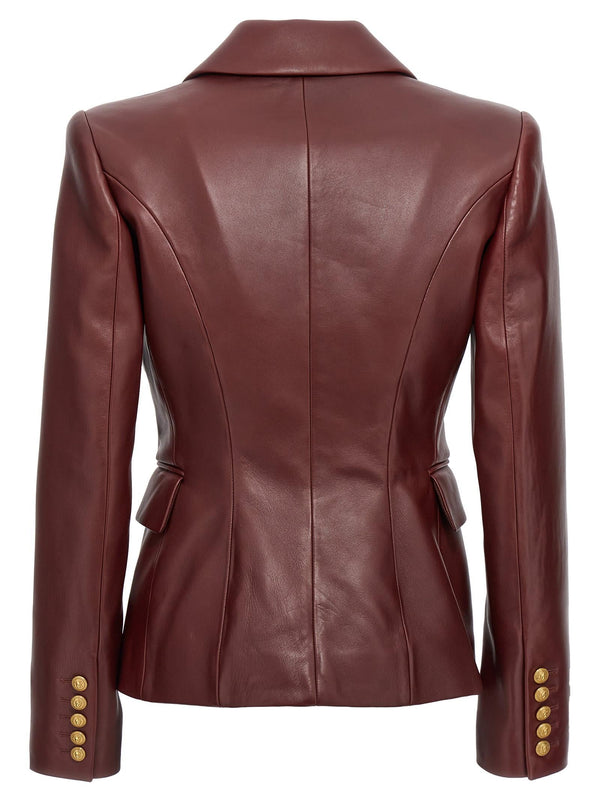 Balmain In Bordeaux Leather - Women - Piano Luigi