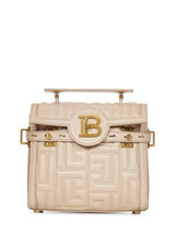 Balmain B-buzz 23 Bag In Beige Quilted Leather - Women - Piano Luigi