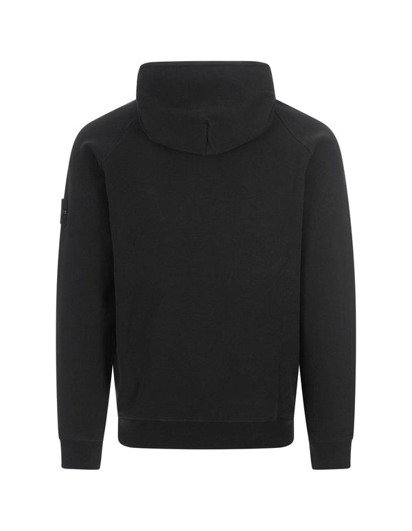 Stone Island Black Sweatshirt With Lined Hoodie - Men - Piano Luigi