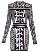 Balmain Short Dress With Monogram - Women - Piano Luigi