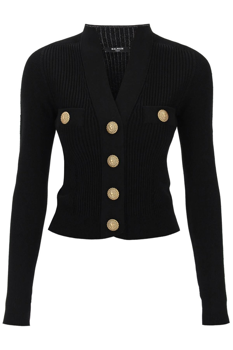 Balmain Cardigan With Logoed Buttons - Women - Piano Luigi