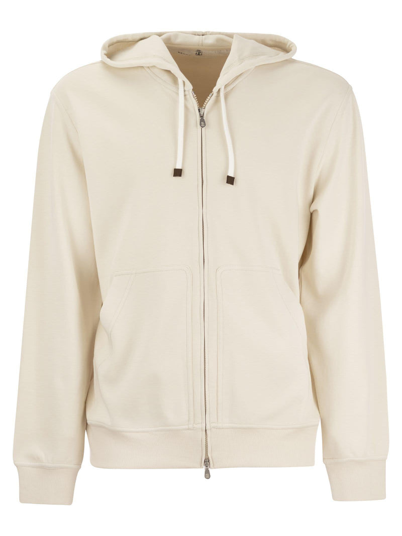 Brunello Cucinelli Techno Cotton Interlock Zip-front Hooded Sweatshirt - Men - Piano Luigi