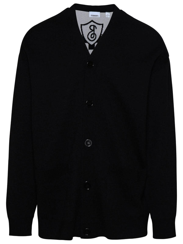 Burberry Chesterfield Cardigan In Black Wool Blend - Men - Piano Luigi