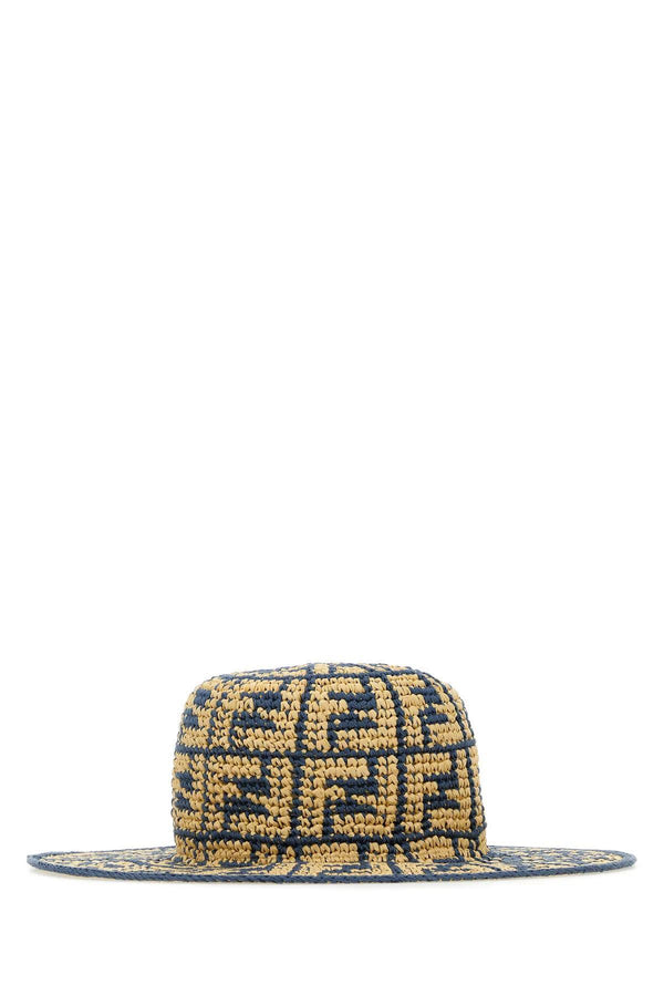 Fendi Two-tone Raffia Hat - Women - Piano Luigi