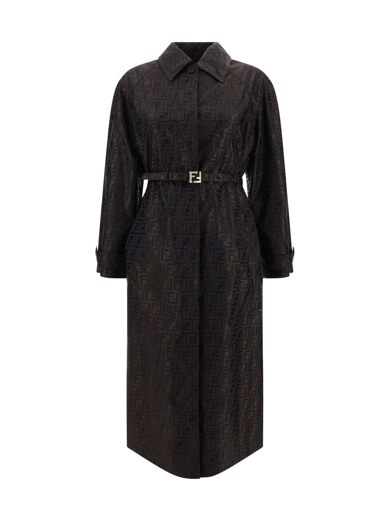 Fendi Monogram Jacquard Trench Coat - Women - Piano Luigi