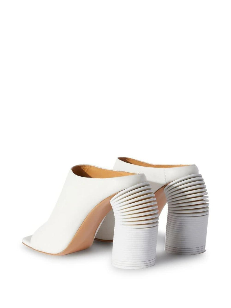 Off-white Leather Mules With Spring Heel - Women - Piano Luigi