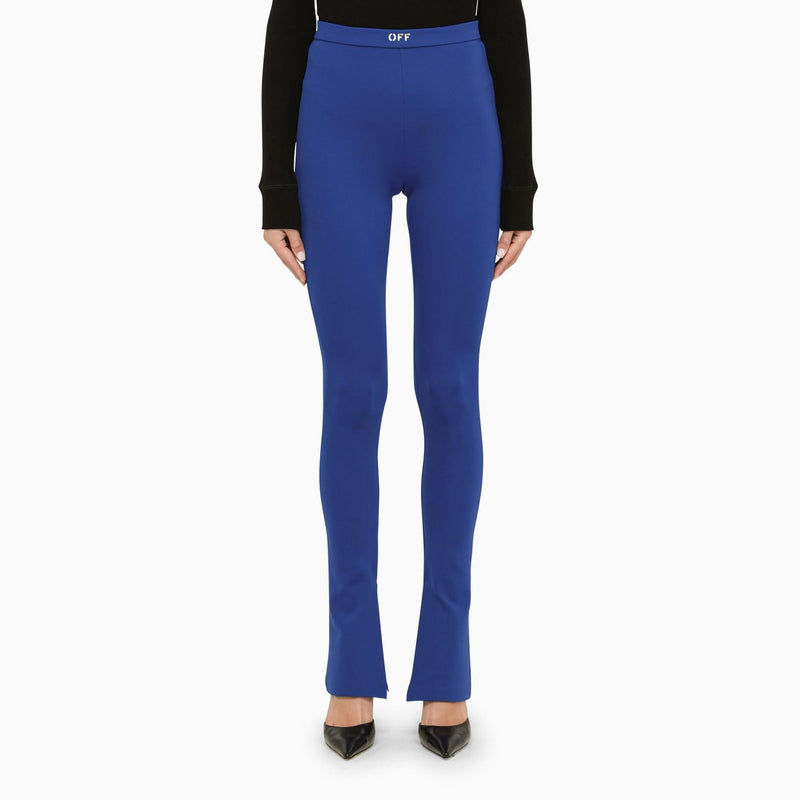 Off-White Dark Blue Flared Trousers - Women - Piano Luigi