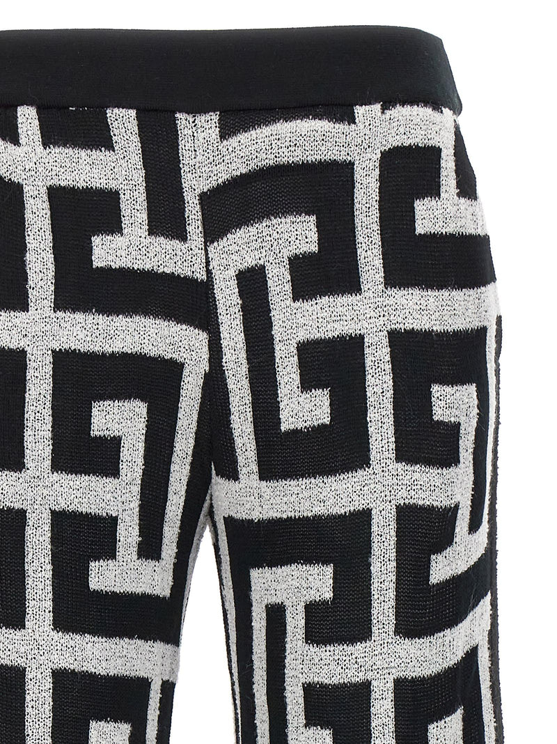 Balmain Logo Pattern Pants - Women - Piano Luigi