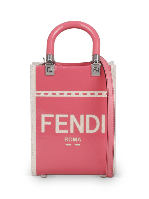 Fendi Sunshine Mini Bag In Canvas And Patent Leather - Women