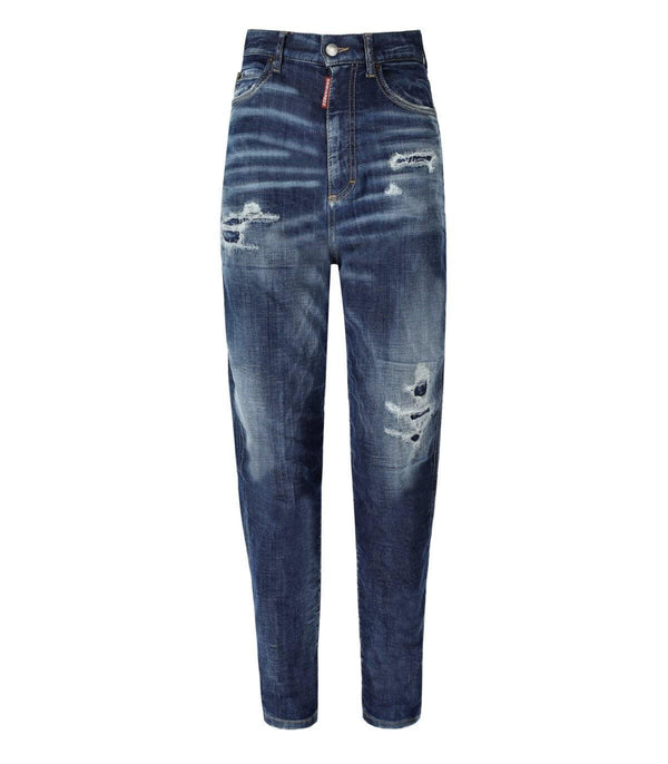 Dsquared2 Distressed Logo Patch Jeans - Women - Piano Luigi