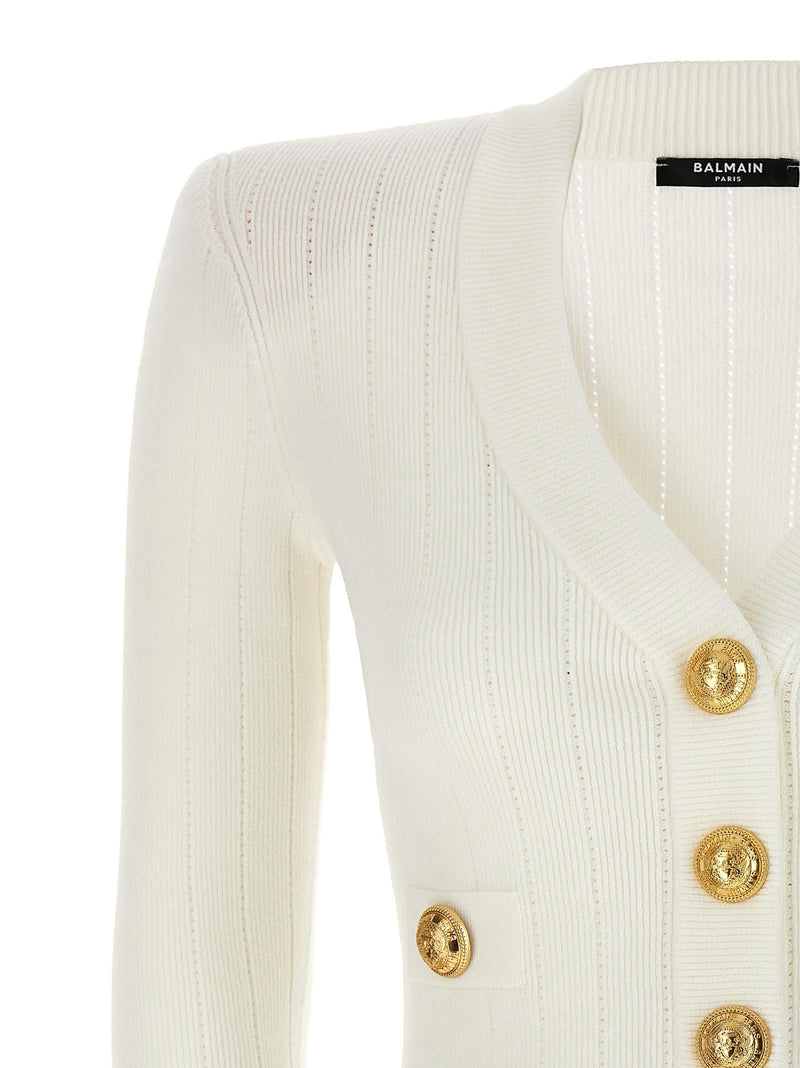 Balmain Logo Buttons Cardigan - Women - Piano Luigi