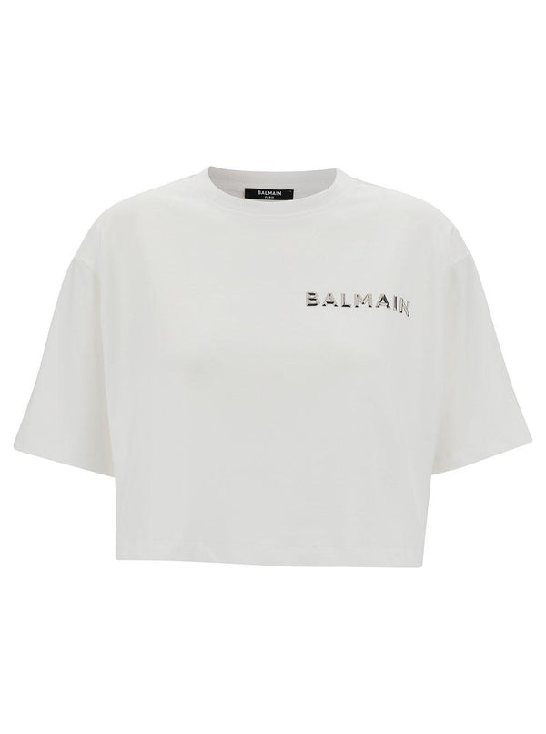 Balmain Laminated Cropped T-shirt - Women - Piano Luigi