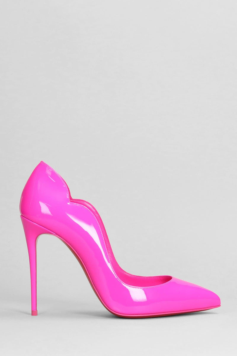 Christian Louboutin Hot Chick Sling 100 Pumps In Fuxia Patent Leather - Women - Piano Luigi