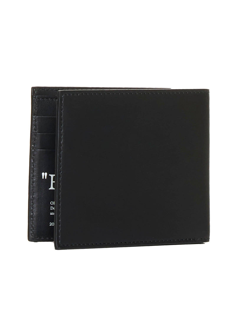 Off-White Wallet In Black Leather - Men - Piano Luigi